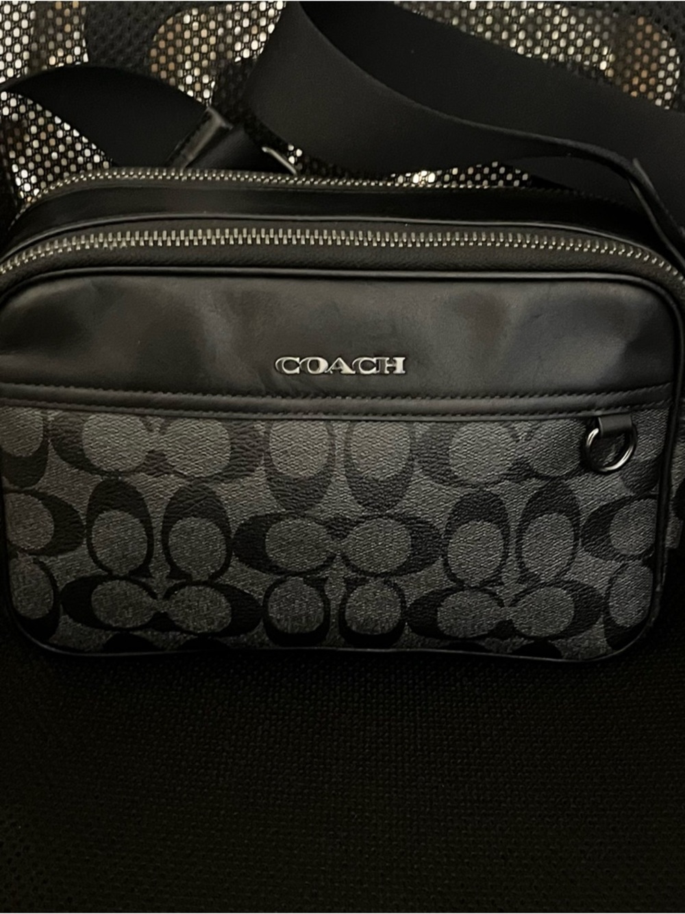 Coach Black Signature Messenger Bag - Picture 9 of 14
